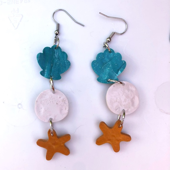 Handmade ocean life earrings - Picture 5 of 5
